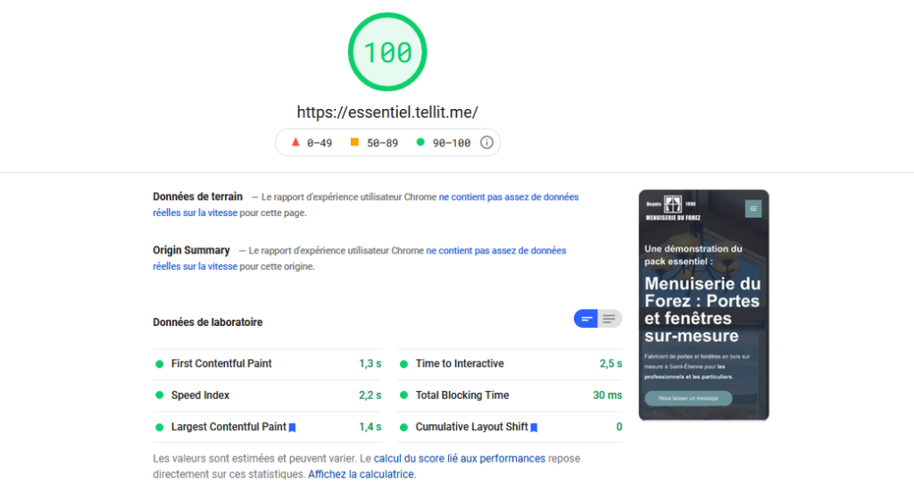 Test Google Lighthouse